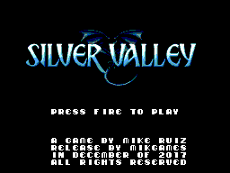 Silver Valley (Homebrew) — Title screen